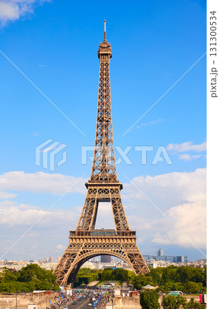 Eiffel Tower in Paris under blue sky France Eiffel Tower in Paris under blue sky France 131300534