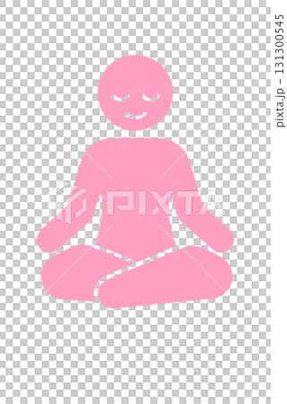 瞑想をする女性のピクトグラム 131300545