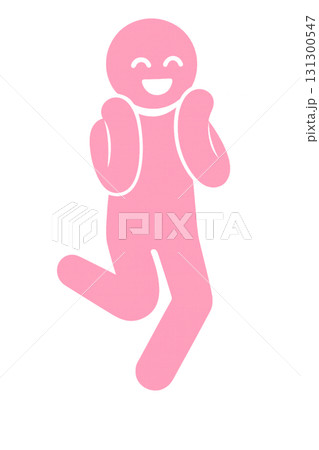 飛び上がって喜ぶ女性のピクトグラム 131300547