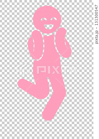 飛び上がって喜ぶ女性のピクトグラム 131300547