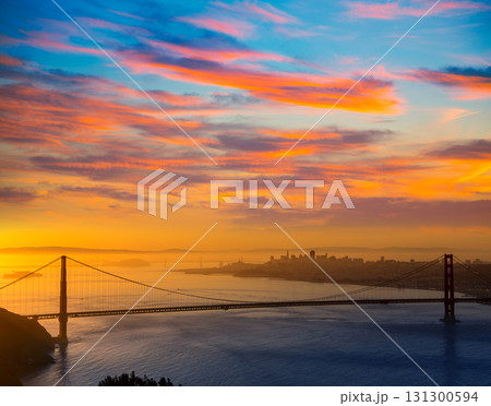 Golden Gate Bridge San Francisco sunrise California Golden Gate Bridge San Francisco sunrise California 131300594