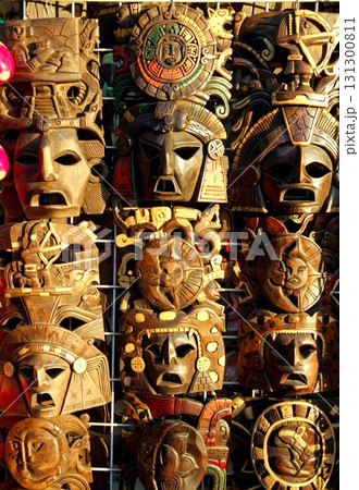 Mexican wooden mask handcrafted wood faces Mexican wooden mask handcrafted wood faces 131300811