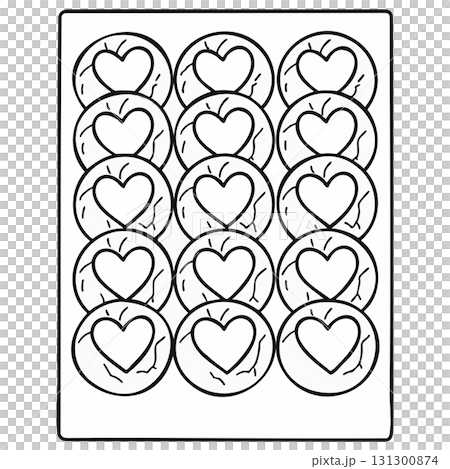 Heart Cookies Pattern Outline for Transparent Background Heart Cookies Pattern Outline for Transparent Background 131300874