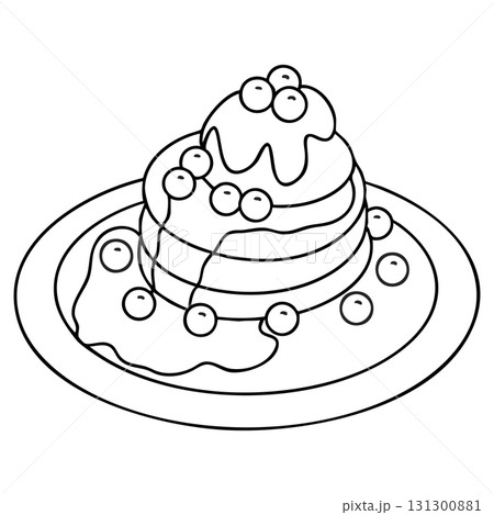 Outline Blueberry Pancakes with Syrup Transparent PNG Outline Blueberry Pancakes with Syrup Transparent PNG 131300881