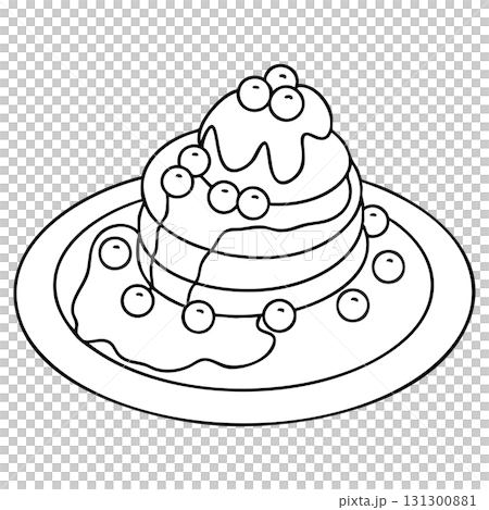 Outline Blueberry Pancakes with Syrup Transparent PNG Outline Blueberry Pancakes with Syrup Transparent PNG 131300881