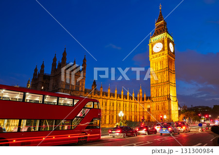 Big Ben Clock Tower with London Bus Big Ben Clock Tower with London Bus 131300984