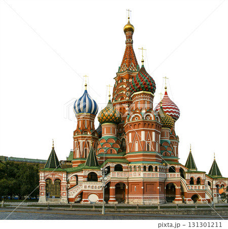 Temple of Basil the Blessed, Red Square, Moscow, Russia. Carved on white. 131301211