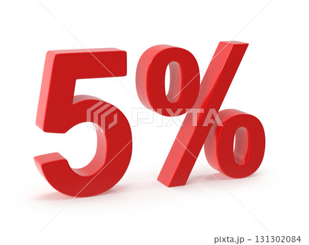 3d rendered 5 percent discount 131302084