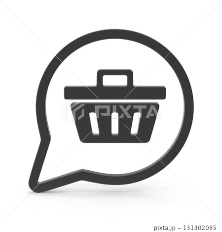 Shopping basket icon in speech bubble 131302085