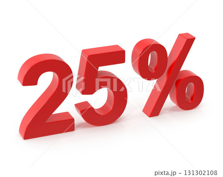 25 off red 3d number with percentage symbol 131302108