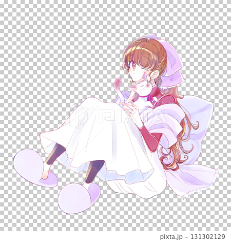 Woman stroking a cat Fairy tale Autumn Winter 131302129