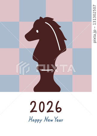 午年の年賀状テンプレート 2026年 午年の年賀状テンプレート 2026年 131302507