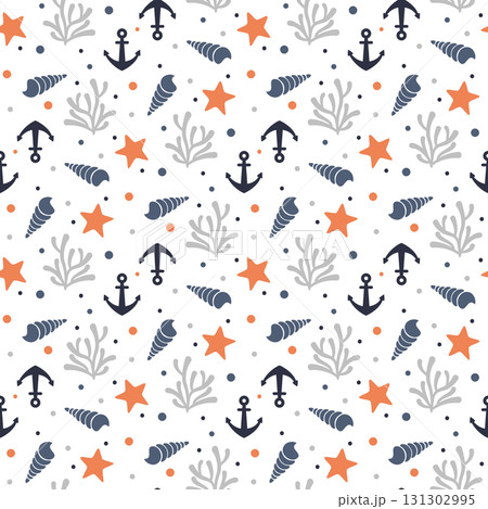 marine seamless pattern marine seamless pattern 131302995