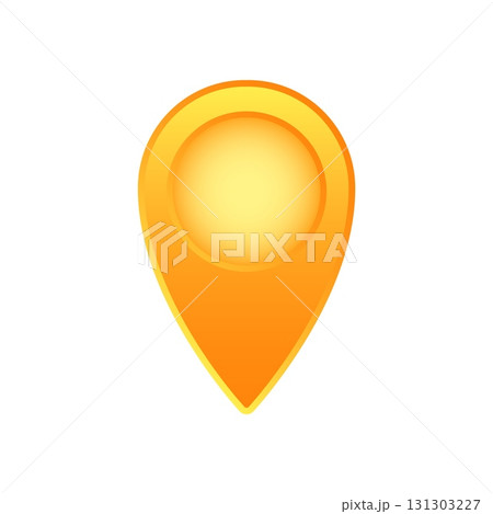Bright orange location pin icon with gradient effect in simple modern graphic design 131303227