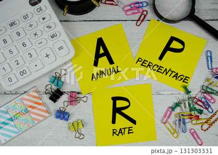 APR abbreviation of Annual Percentage Rate text phrase of business and financial concept APR abbreviation of Annual Percentage Rate text phrase of business and financial concept 131303331