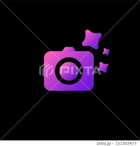 Ai graphic icon of camera with modern design elements and colorful effects Ai graphic icon of camera with modern design elements and colorful effects 131303477