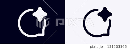 Ai icon featuring human head and star symbol signifying innovation and intelligence Ai icon featuring human head and star symbol signifying innovation and intelligence 131303566