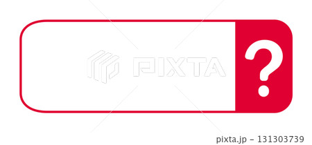 Red question mark on white background inside rounded rectangle frame Red question mark on white background inside rounded rectangle frame 131303739