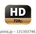 Hd 720p icon with black and gold design for high definition video quality 131303746