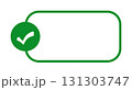 Green checkmark icon with rounded rectangle frame for approval 131303747