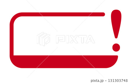 Red exclamation mark with rounded frame design Red exclamation mark with rounded frame design 131303748