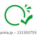 Green circular logo design with leaf and spark elements 131303759