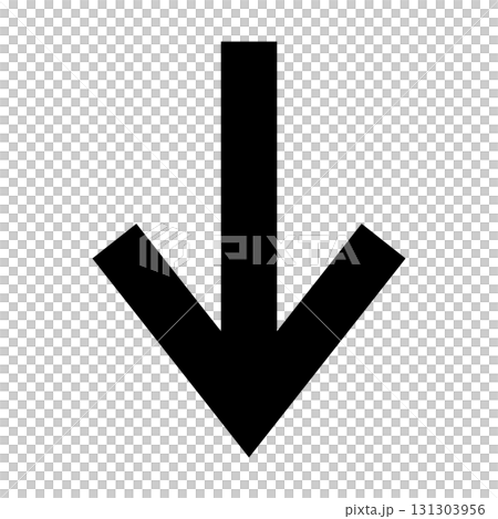 Simple black arrow on white background 131303956