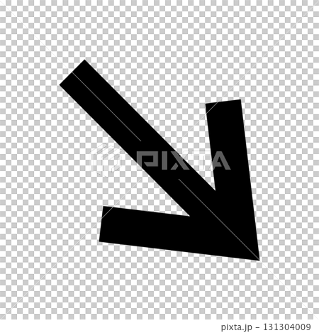 Simple black arrow on white background 131304009