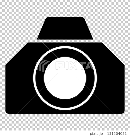 Simple and flat black and white camera icon on white background 131304021