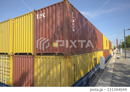 Rotterdam, Netherlands. September, 06, 2025. Shipping Containers at Rotterdam Dockside Rotterdam, Netherlands Rotterdam, Netherlands. September, 06, 2025. Shipping Containers at Rotterdam Dockside Rotterdam, Netherlands 131304049