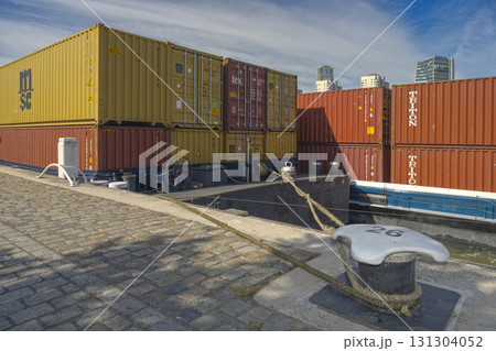 Rotterdam, Netherlands. September, 06, 2025. Shipping Containers at Rotterdam Dockside Rotterdam, Netherlands Rotterdam, Netherlands. September, 06, 2025. Shipping Containers at Rotterdam Dockside Rotterdam, Netherlands 131304052