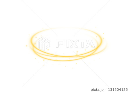 Golden Circle Light Frame Elegant Gold Frame Invitation.Isolated PNG File  Golden circle frame of gold glitter light particles. shiny sparkling round line circles with glowing magic neon light effect 131304126