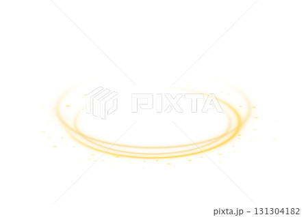Golden Circle Light Frame Elegant Gold Frame Invitation.Isolated PNG File  Golden circle frame of gold glitter light particles. shiny sparkling round line circles with glowing magic neon light effect 131304182
