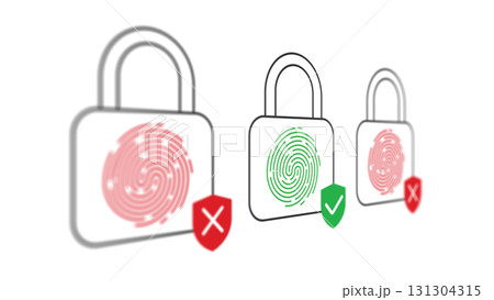 Safety lock. Set of fingerprints . Security access sign. illustration . Safety lock. Set of fingerprints . Security access sign. illustration . 131304315
