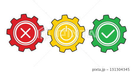 Gear icons. On and off signs. Internet...のイラスト素材 [131304345] - PIXTA