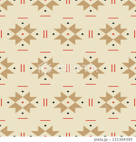 Seamless ethnic geometric pattern with tribal and cultural style, perfect for textile, fabric, wallpaper, and modern decorative backgrounds. 131304395