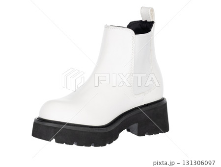 White Boot with Chunky Black Sole 131306097