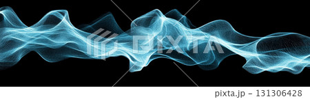 Abstract background with glowing teal lines on black, perfect for digital designs 131306428