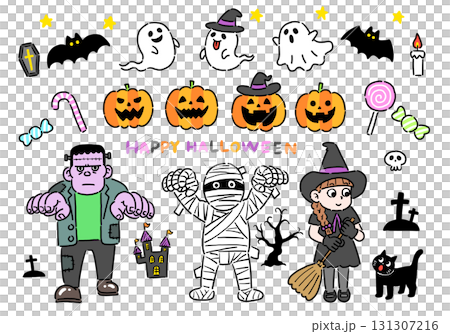 Halloween illustration set 131307216