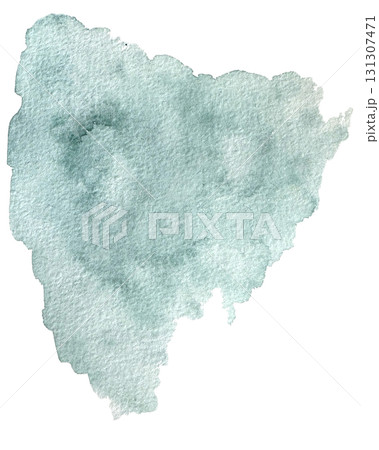 Watercolor brush strokes background, green colors, isolated, for design. 131307471