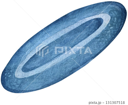 Watercolor blue classic round carpet clip art. Hand drawn illustration. Watercolor blue classic round carpet clip art. Hand drawn illustration. 131307518