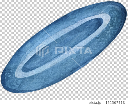 Watercolor blue classic round carpet clip art. Hand drawn illustration. Watercolor blue classic round carpet clip art. Hand drawn illustration. 131307518