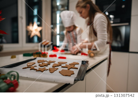 A truly joyful and delightful moment of baking delicious gingerbread cookies during this festive season A truly joyful and delightful moment of baking delicious gingerbread cookies during this festive season 131307542