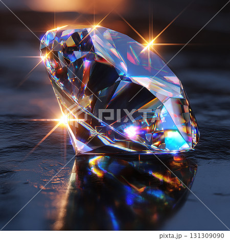富と永遠の愛を象徴するダイヤモンドの美しい輝き 131309090