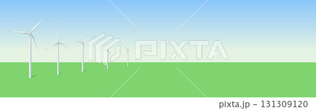 Wind turbines windmills energy power generators. White towers with long vanes for producing alternative eco energy. Vector Wind turbines windmills energy power generators. White towers with long vanes for producing alternative eco energy. Vector 131309120