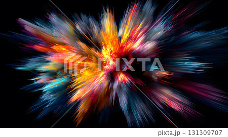 Vibrant abstract color burst with dynamic...のイラスト素材 [131309707] - PIXTA