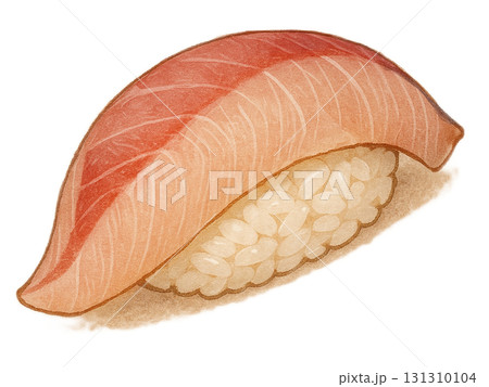 ぶりの握り寿司(1貫)のイラスト 131310104