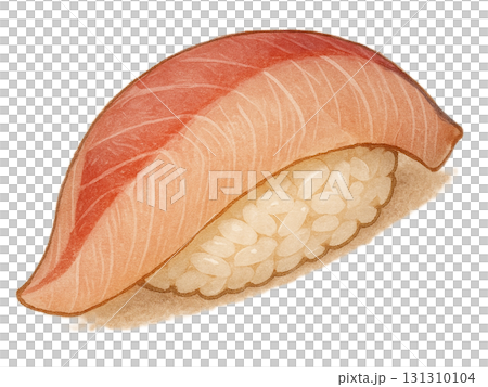 ぶりの握り寿司(1貫)のイラスト 131310104