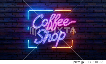 コーヒーショップのネオンサインのイラスト 131310163