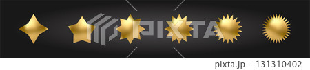 Gold Star icon set. Holiday stars art 131310402